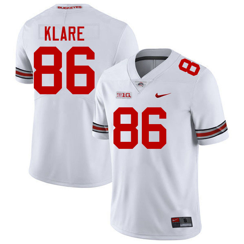 #86 Max Klare Ohio State Buckeyes Jersey College Football Uniforms-White